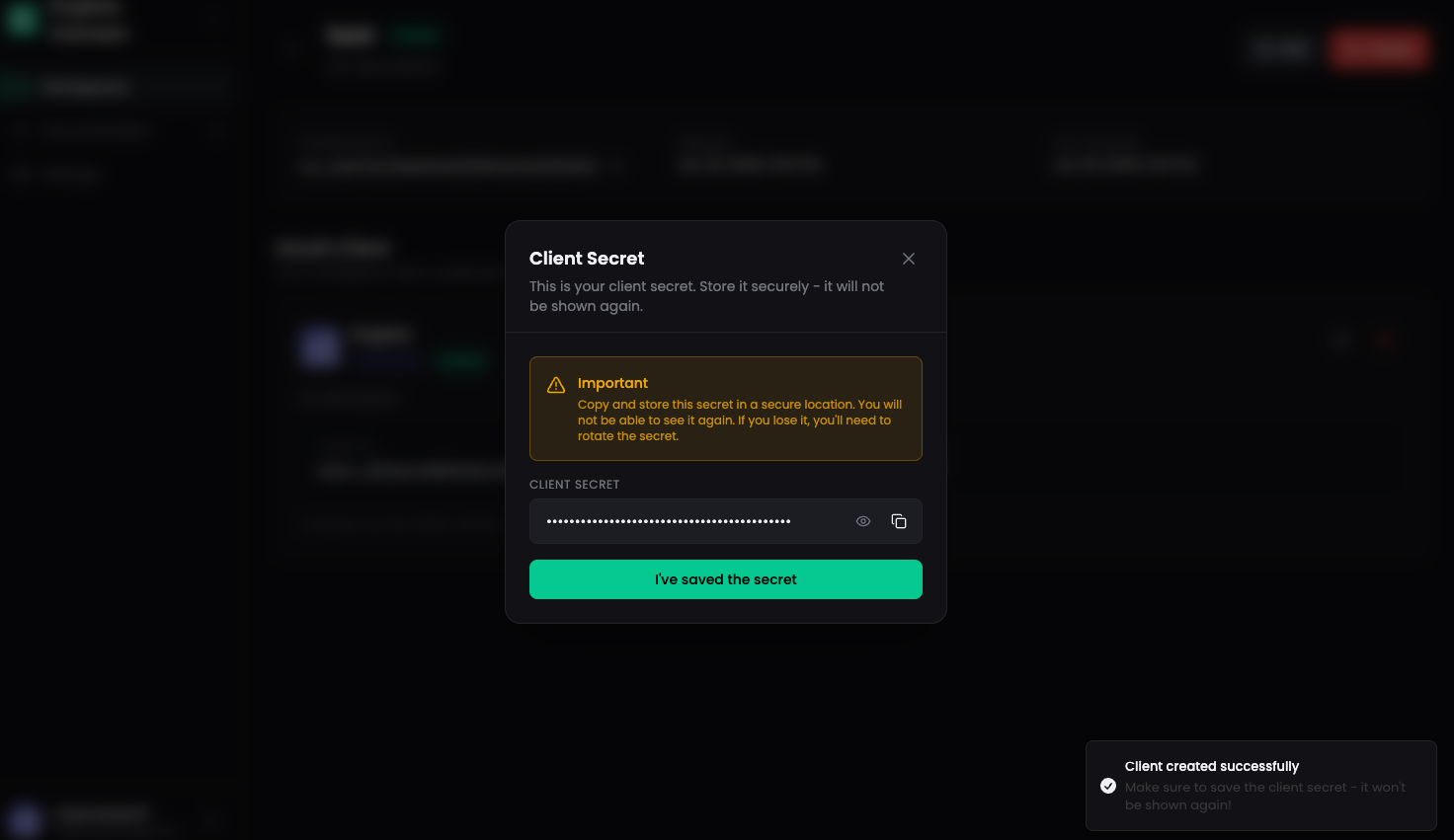 Save Client Credentials